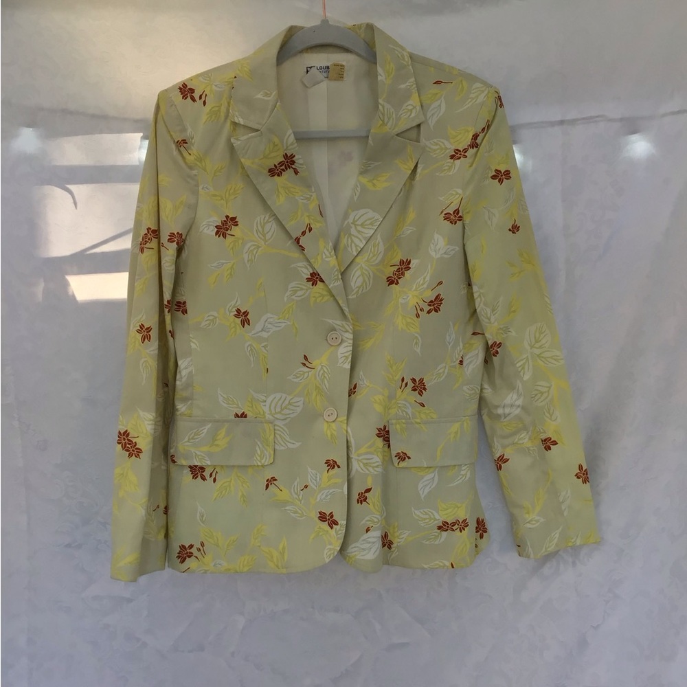Vintage Loubella Blazer Floral Boho Chic Office Petite 8-10